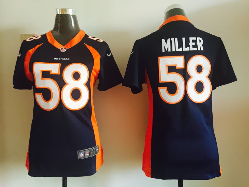 Women Denver Broncos 58 Von Miller Blue Nike NFL Jerseys
